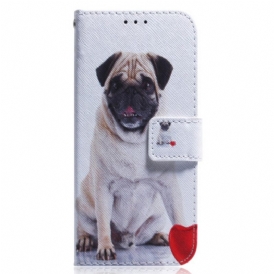 Custodia in pelle Xiaomi Redmi 10C Cane Carlino