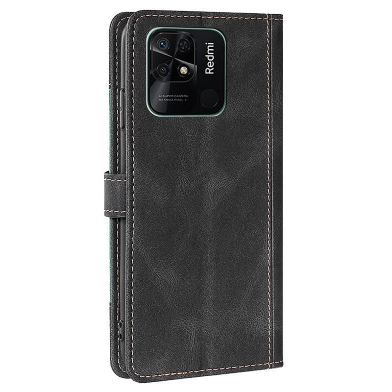 Custodia in pelle Xiaomi Redmi 10C Ecopelle Bicolore Elegante