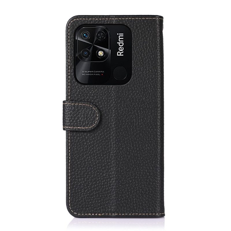Custodia in pelle Xiaomi Redmi 10C Khazneh Pelle Di Litchi