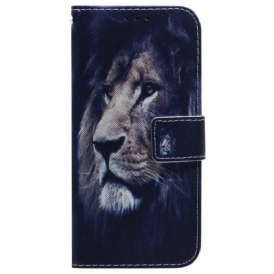 Custodia in pelle Xiaomi Redmi 10C Leone Sognante