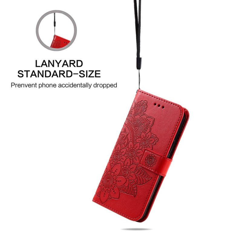 Custodia in pelle Xiaomi Redmi 10C Mandala Strappy