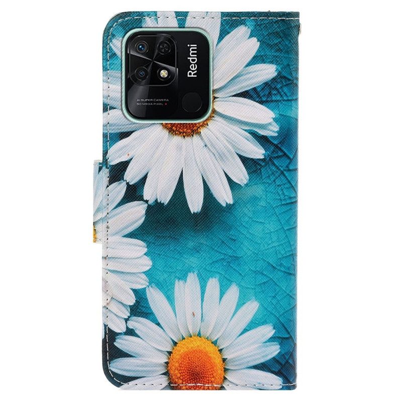 Custodia in pelle Xiaomi Redmi 10C Margherite Perizoma