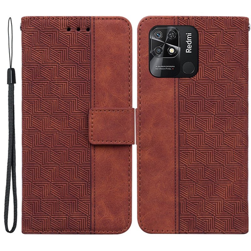 Custodia in pelle Xiaomi Redmi 10C Modello Con Cinturino