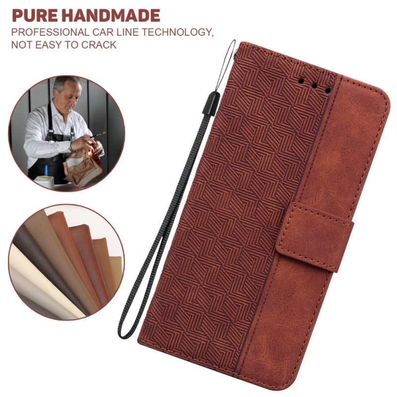 Custodia in pelle Xiaomi Redmi 10C Modello Con Cinturino