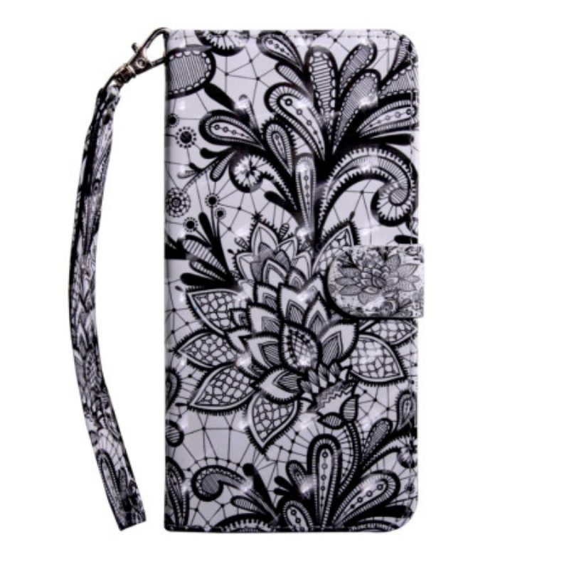Custodia in pelle Xiaomi Redmi 10C Pizzo Con Spalline
