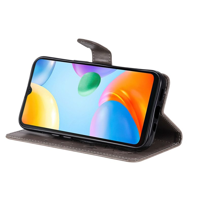 Custodia in pelle Xiaomi Redmi 10C Strappy Cat E Api
