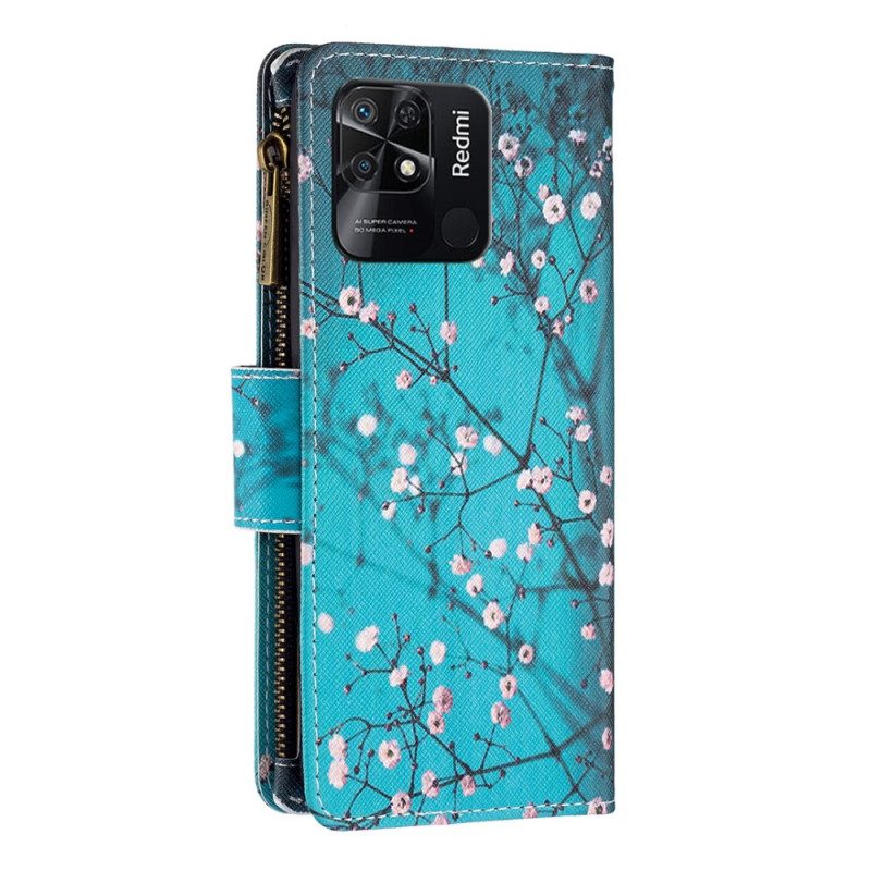 Custodia in pelle Xiaomi Redmi 10C Tasca Per Albero Con Cerniera