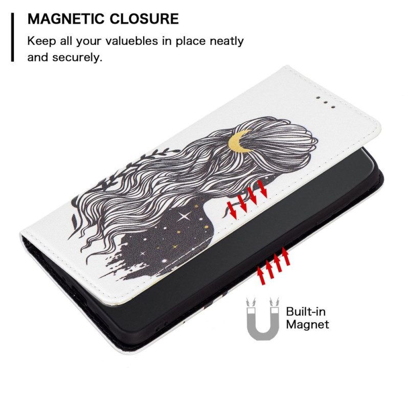 Folio Cover Xiaomi Redmi 10C Custodia in pelle Bei Capelli