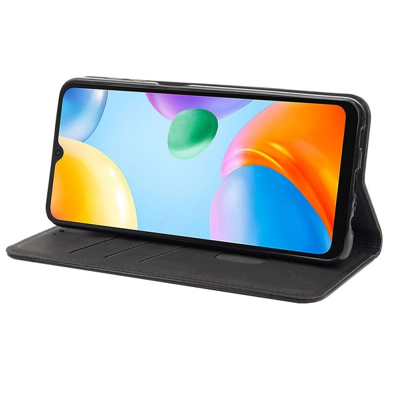 Folio Cover Xiaomi Redmi 10C Custodia in pelle Bicolore Con Rivetto