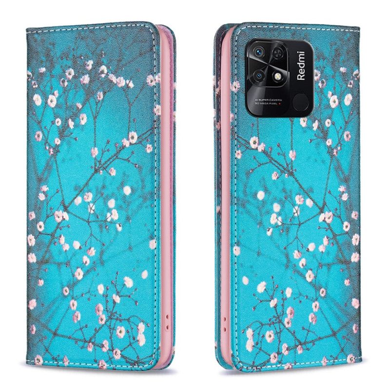 Folio Cover Xiaomi Redmi 10C Custodia in pelle Floreali