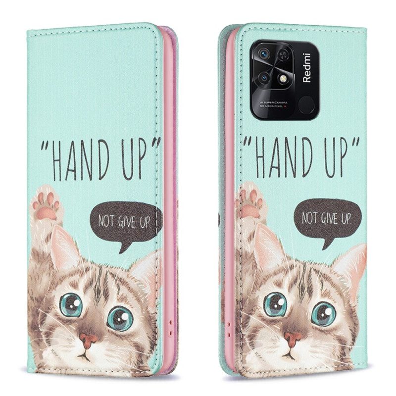 Folio Cover Xiaomi Redmi 10C Custodia in pelle Mano In Alto