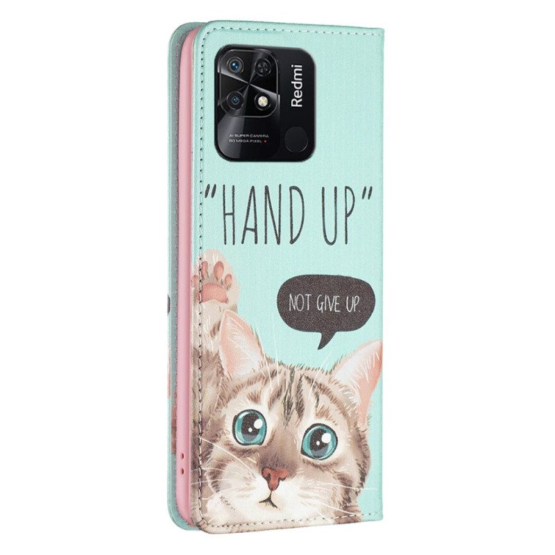 Folio Cover Xiaomi Redmi 10C Custodia in pelle Mano In Alto