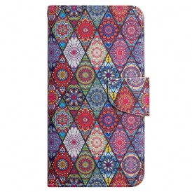 Folio Cover Xiaomi Redmi 10C Patchwork Con Spalline