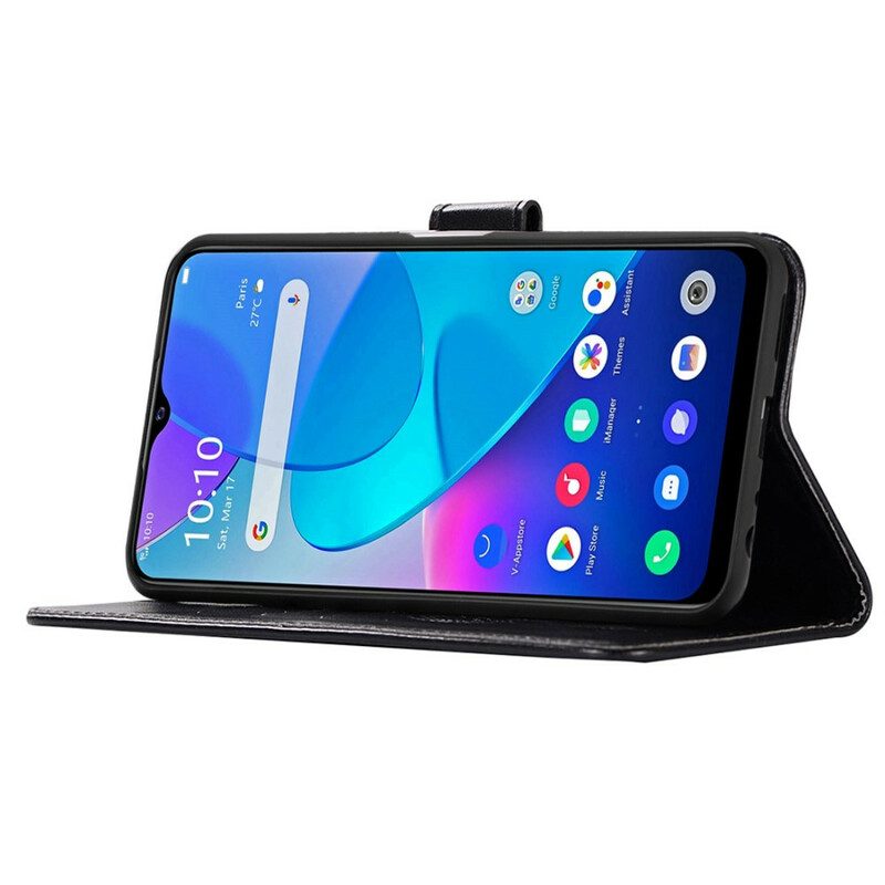 Custodia in pelle Vivo Y20s Gufo Acchiappasogni Effetto Pelle