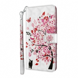 Custodia in pelle Xiaomi Redmi 9T Albero Rosa