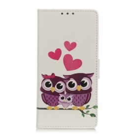 Custodia in pelle Xiaomi Redmi 9T Coppia Di Gufi