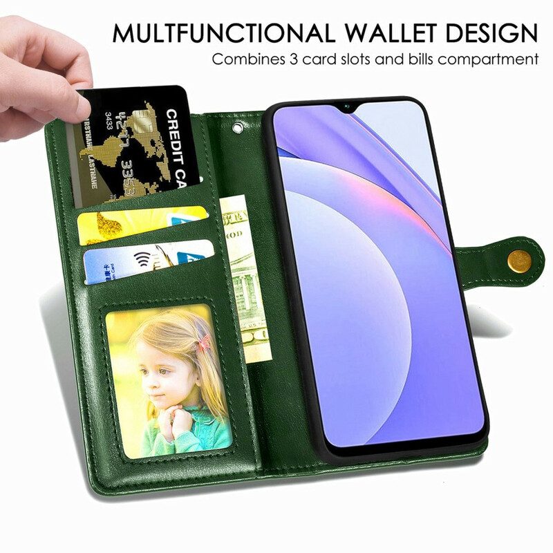 Custodia in pelle Xiaomi Redmi 9T Ecopelle E Chiusura Vintage