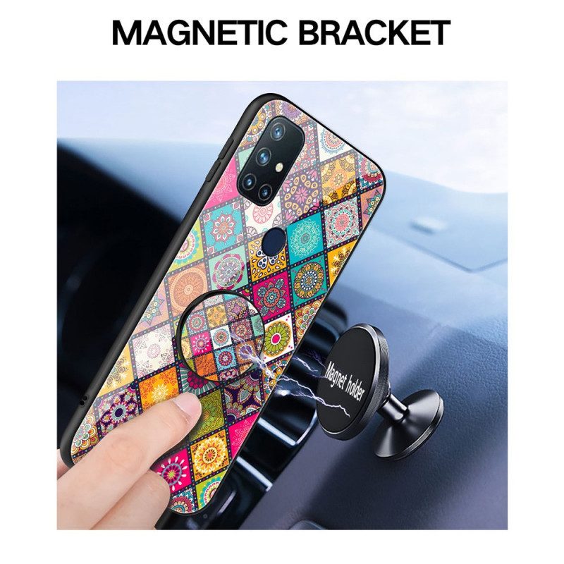 Cover OnePlus Nord N10 Supporto Magnetico Patchwork