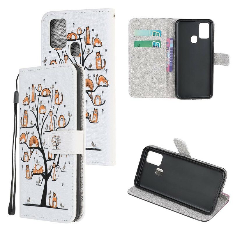 Custodia in pelle OnePlus Nord N10 Piuma Con Cordino