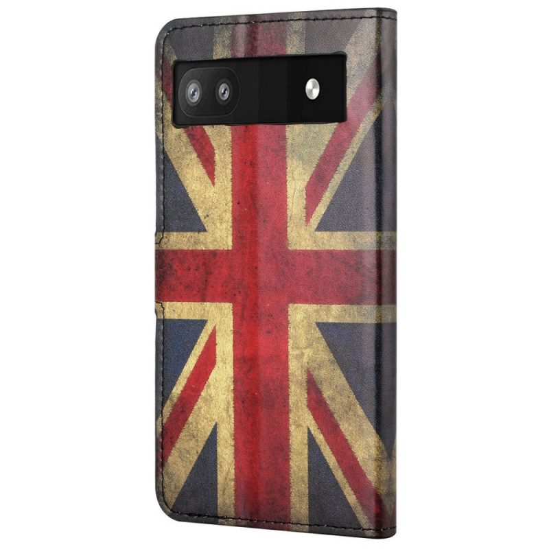 Custodia in pelle Google Pixel 6A Bandiera Inglese