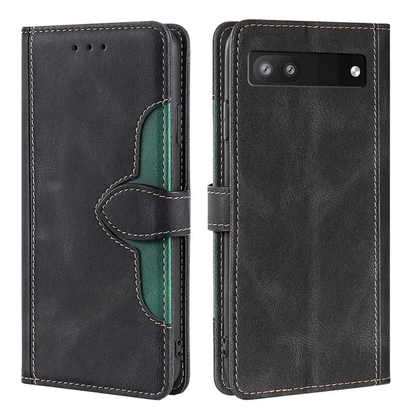 Custodia in pelle Google Pixel 6A Elegante Ecopelle Bicolore