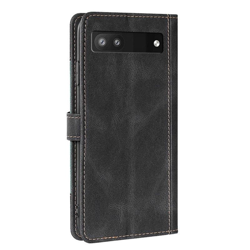 Custodia in pelle Google Pixel 6A Elegante Ecopelle Bicolore