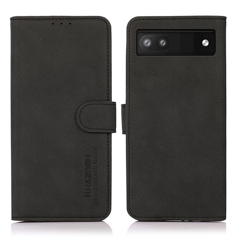 Custodia in pelle Google Pixel 6A Khazneh Moda Effetto Pelle