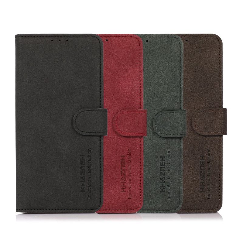 Custodia in pelle Google Pixel 6A Khazneh Moda Effetto Pelle