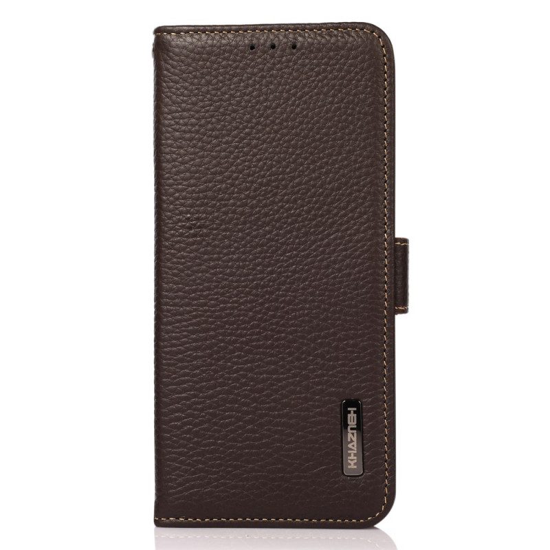 Custodia in pelle Google Pixel 6A Pelle Litchi Khazneh Protezione Rfid