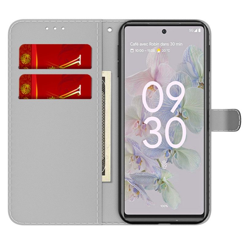 Custodia in pelle Google Pixel 6A Modello Astratto