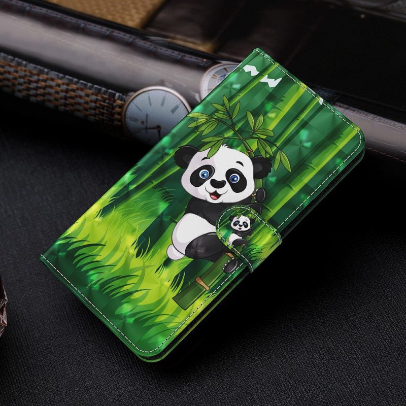 Custodia in pelle Google Pixel 6A Panda Strappy