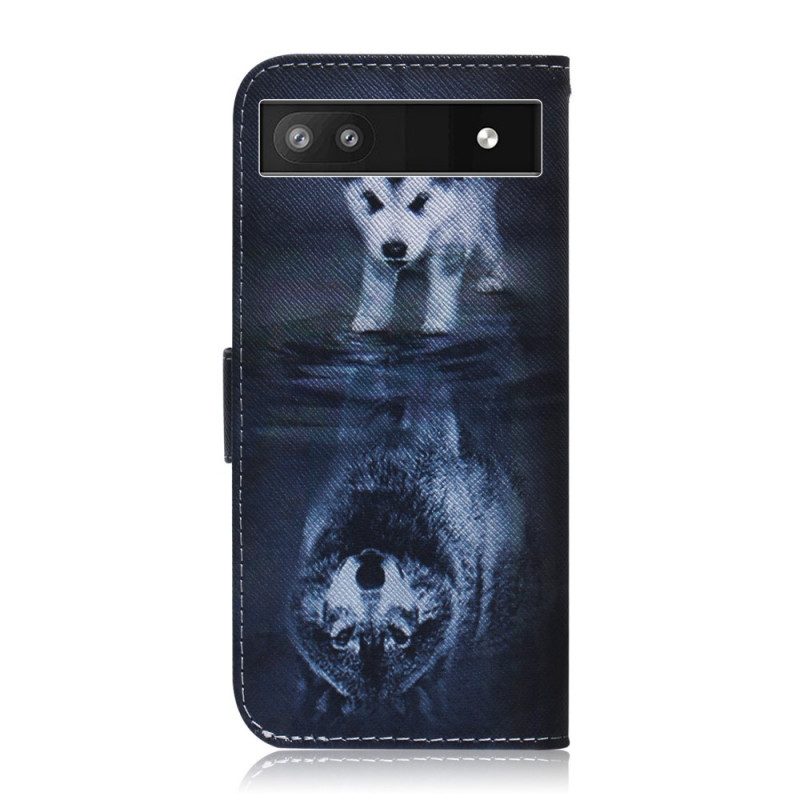 Custodia in pelle Google Pixel 6A Sogno Da Cucciolo