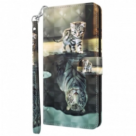 Custodia in pelle Google Pixel 6A Sogno Di Gattino Strappy