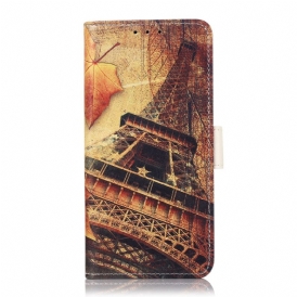 Custodia in pelle Google Pixel 6A Torre Eiffel