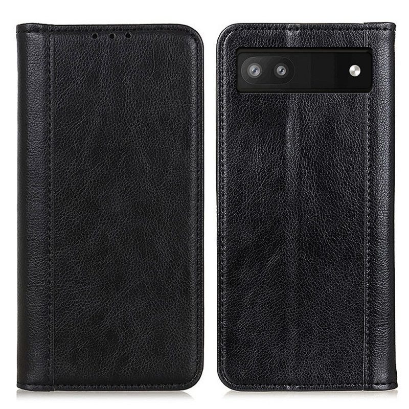 Folio Cover Google Pixel 6A Custodia in pelle Elegante Pelle Crosta