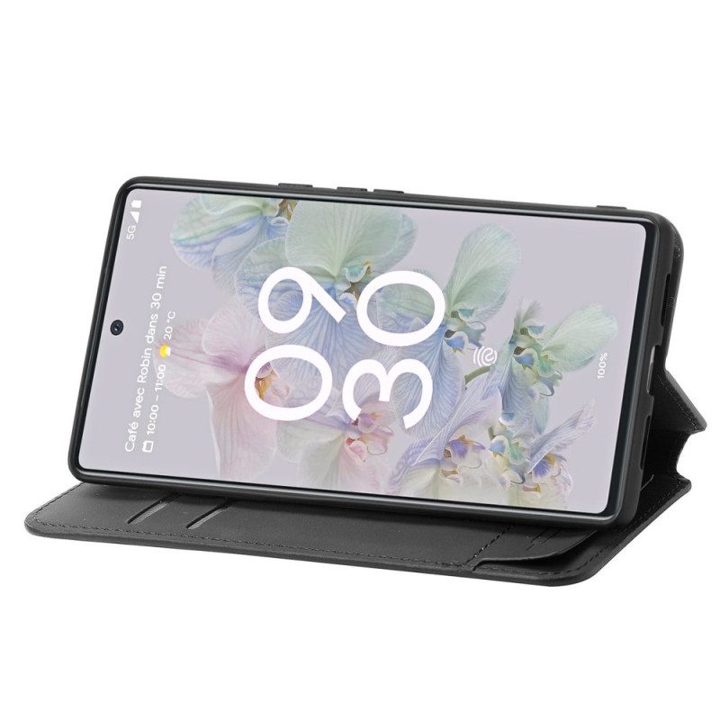 Folio Cover Google Pixel 6A Custodia in pelle Progettazione Caseneo Rfid