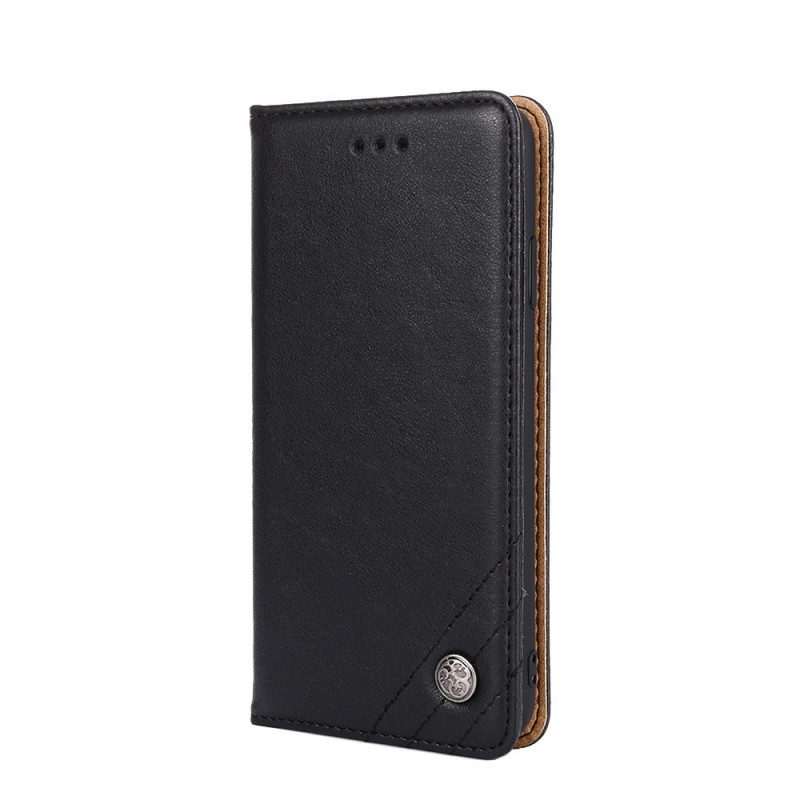 Folio Cover Google Pixel 6A Custodia in pelle Rivetto In Pelle Stile