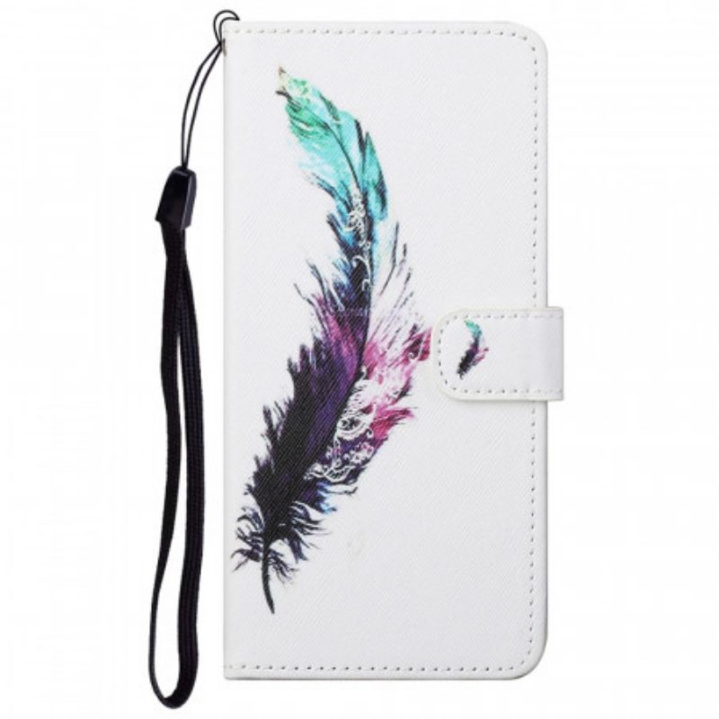 Folio Cover Google Pixel 6A Piuma Con Cordino