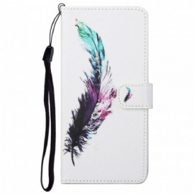 Folio Cover Google Pixel 6A Piuma Con Cordino