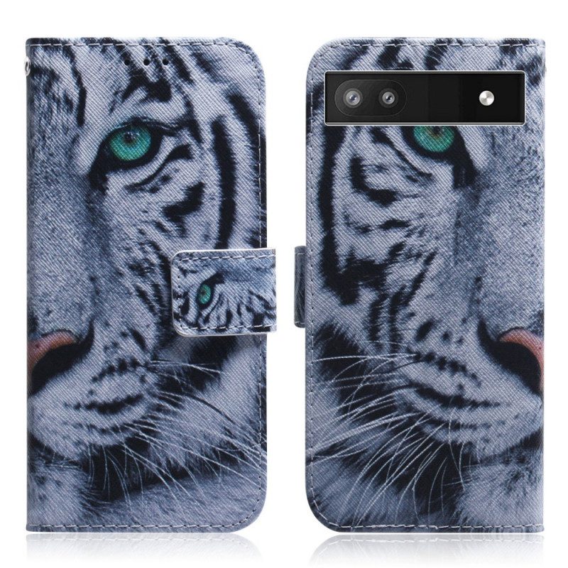 Folio Cover Google Pixel 6A Tigre Bianca