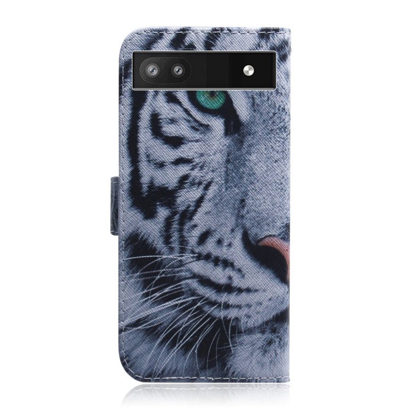 Folio Cover Google Pixel 6A Tigre Bianca