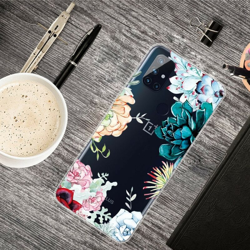 Cover OnePlus Nord N100 Fiori Dell'acquerello Senza Soluzione Di Continuità