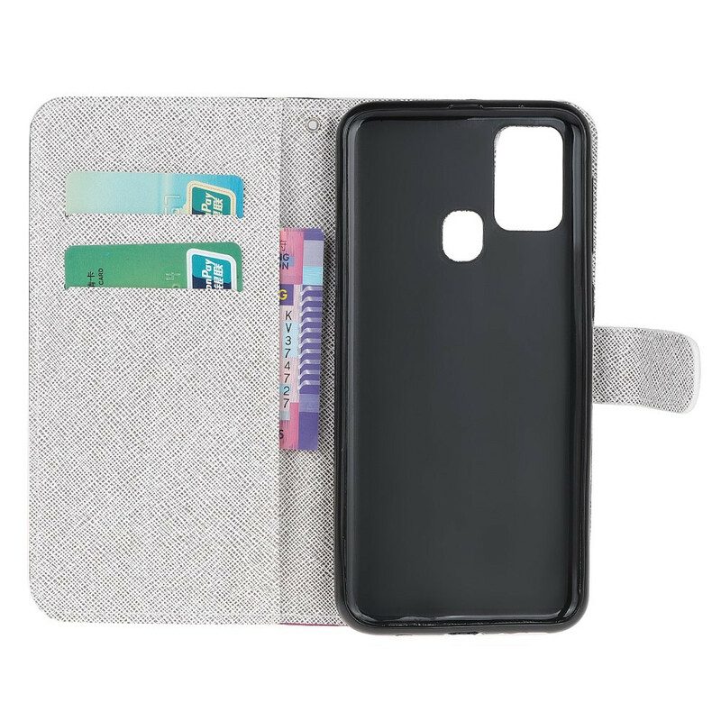 Custodia in pelle OnePlus Nord N100 Farfalle Di Diamanti Strappy