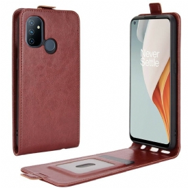 Custodia in pelle OnePlus Nord N100 Folio Cover Ribalta Verticale Effetto Pelle