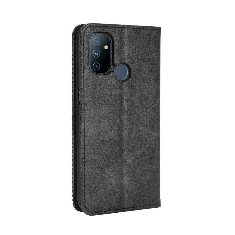 Folio Cover OnePlus Nord N100 Custodia in pelle Effetto Pelle Vintage Stilizzato
