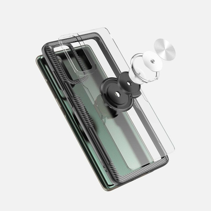 Cover Samsung Galaxy S20 FE Anello Trasparente E Carbonio