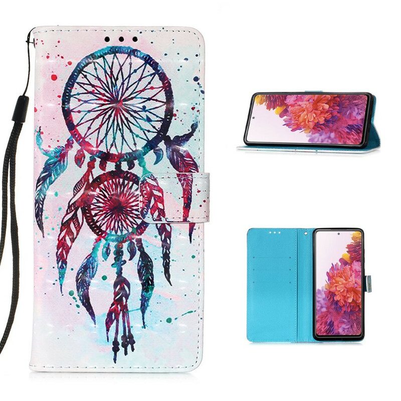Custodia A Portafoglio Samsung Galaxy S20 FE Acchiappasogni Ad Acquerello