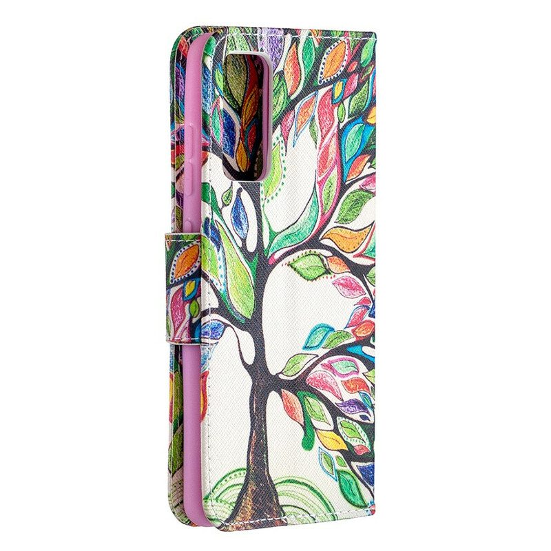 Custodia in pelle Samsung Galaxy S20 FE Albero Colorato