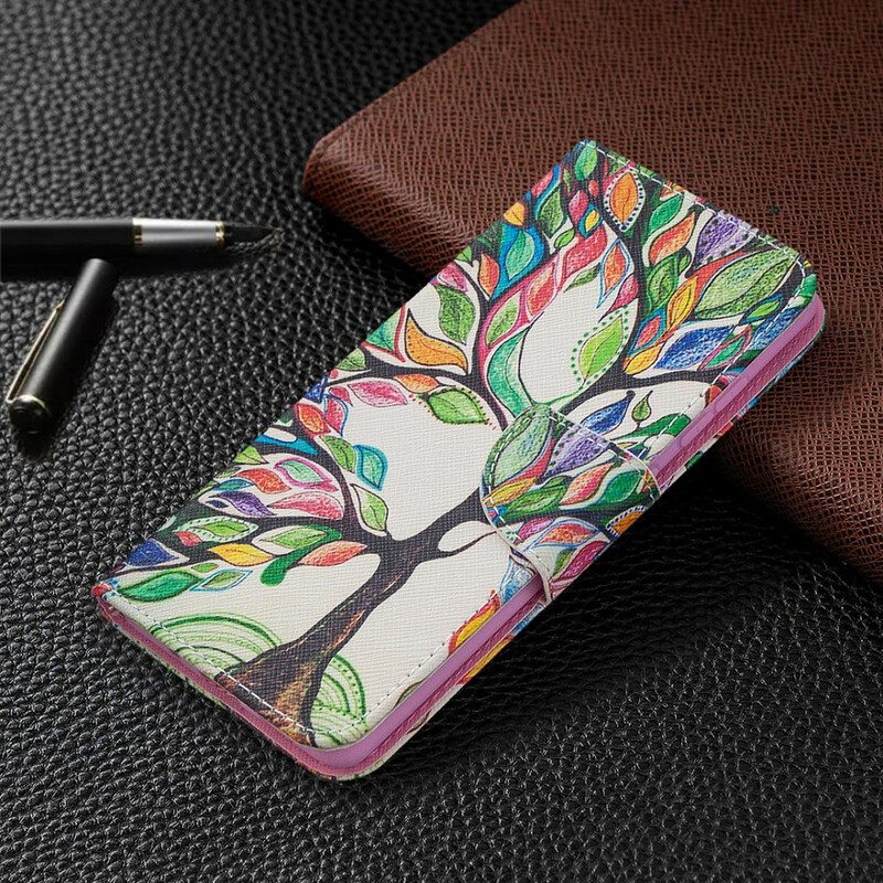 Custodia in pelle Samsung Galaxy S20 FE Albero Colorato