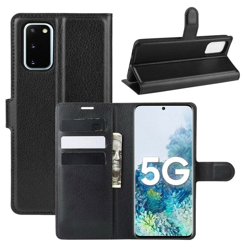Custodia in pelle Samsung Galaxy S20 FE Classica Ecopelle Litchi